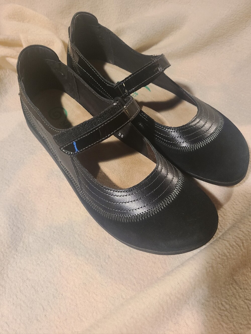 Women’s Black Mary Jane Comfort Flats - Brand:Naot